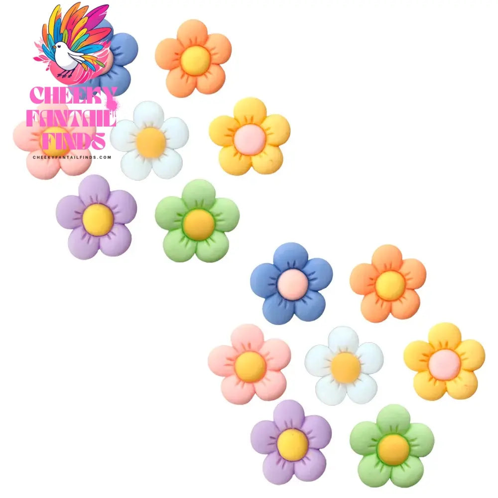 1-14Pcs Petal Colorful Flower Shoe Charms Designer DIY Shoes Decaration For Garden Clogs Accessories Kids Women Girls Gifts - Cheeky Fantail Finds
