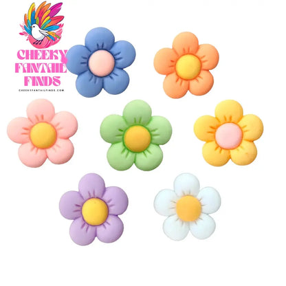 1-14Pcs Petal Colorful Flower Shoe Charms Designer DIY Shoes Decaration For Garden Clogs Accessories Kids Women Girls Gifts - Cheeky Fantail Finds