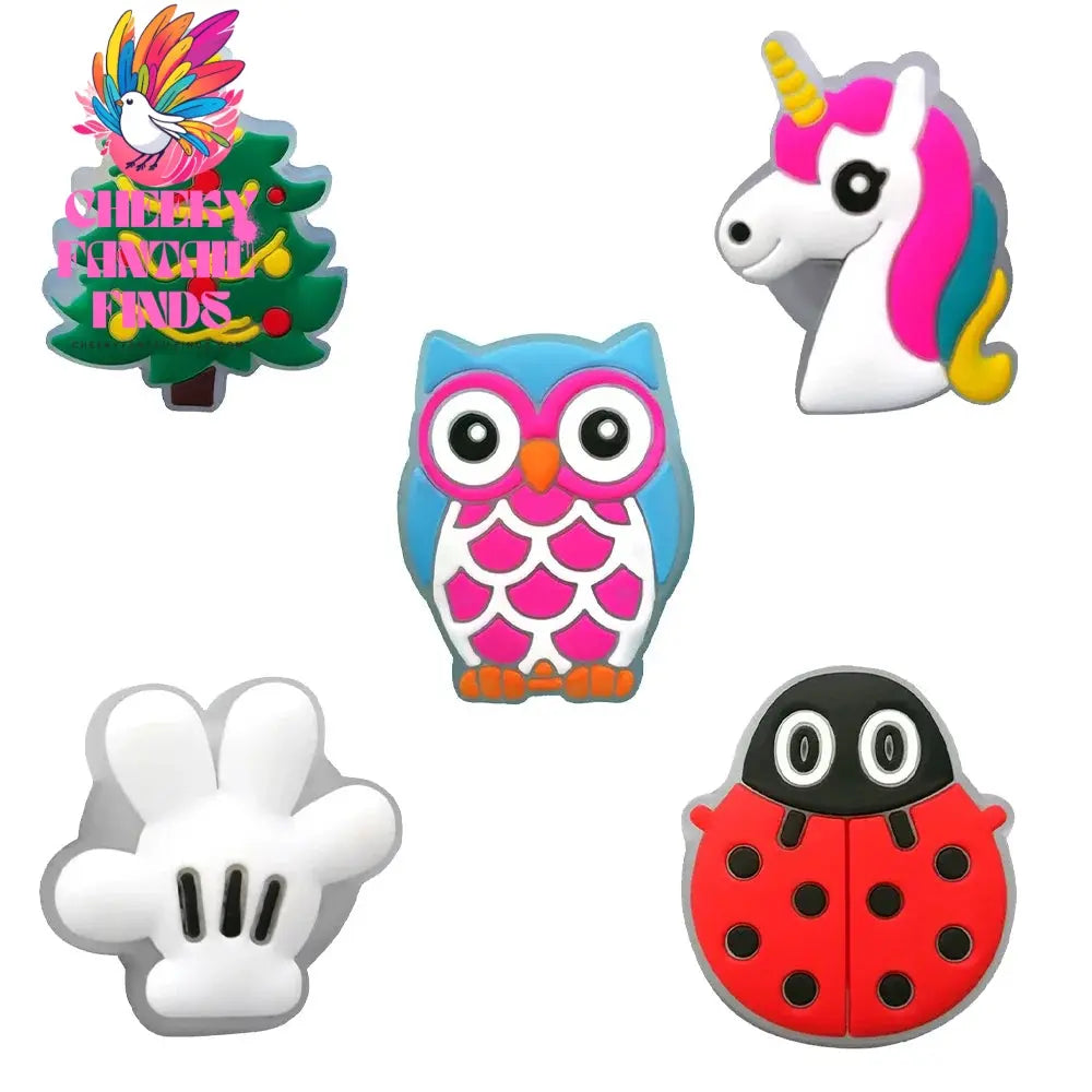 1-20pcs LED Charms for Shoe Lighted Accessories Gamepad Cheese Chips Unicorn LED Pins Shoes Decoration Clogs Buckles Kids Gifts - Cheeky Fantail Finds