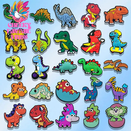 1/25pcs Dinosaur Shoe Charms Pterosaur Stegosaurus  Triceratops Shoe Decorations Pins for Kid Boy Shoe Accessories Ornament Gift - Cheeky Fantail Finds