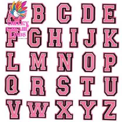1-26Pcs PVC Pink English Letter Alphabet Sandals Shoe Charms Accessories Kids Designer Decoration DIY Backpack - Cheeky Fantail Finds