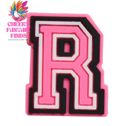 1-26Pcs PVC Pink English Letter Alphabet Sandals Shoe Charms Accessories Kids Designer Decoration DIY Backpack - Cheeky Fantail Finds