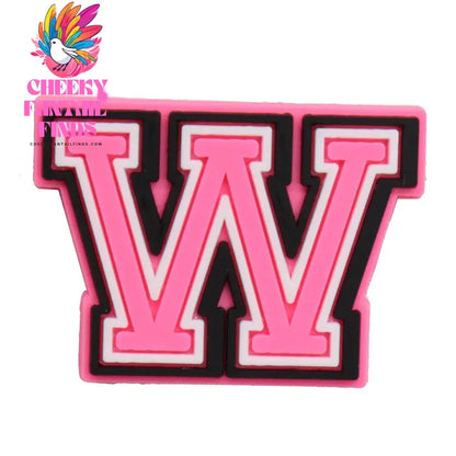1-26Pcs PVC Pink English Letter Alphabet Sandals Shoe Charms Accessories Kids Designer Decoration DIY Backpack - Cheeky Fantail Finds