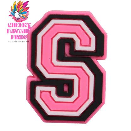 1-26Pcs PVC Pink English Letter Alphabet Sandals Shoe Charms Accessories Kids Designer Decoration DIY Backpack - Cheeky Fantail Finds
