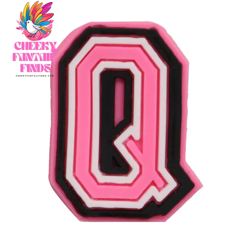 1-26Pcs PVC Pink English Letter Alphabet Sandals Shoe Charms Accessories Kids Designer Decoration DIY Backpack - Cheeky Fantail Finds