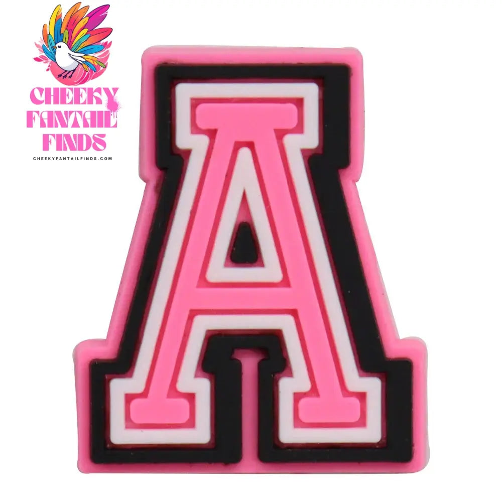 1-26Pcs PVC Pink English Letter Alphabet Sandals Shoe Charms Accessories Kids Designer Decoration DIY Backpack - Cheeky Fantail Finds