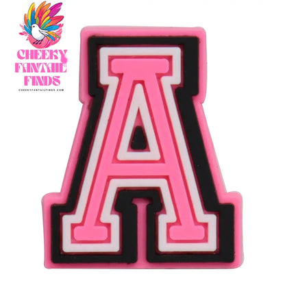 1-26Pcs PVC Pink English Letter Alphabet Sandals Shoe Charms Accessories Kids Designer Decoration DIY Backpack - Cheeky Fantail Finds