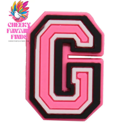 1-26Pcs PVC Pink English Letter Alphabet Sandals Shoe Charms Accessories Kids Designer Decoration DIY Backpack - Cheeky Fantail Finds