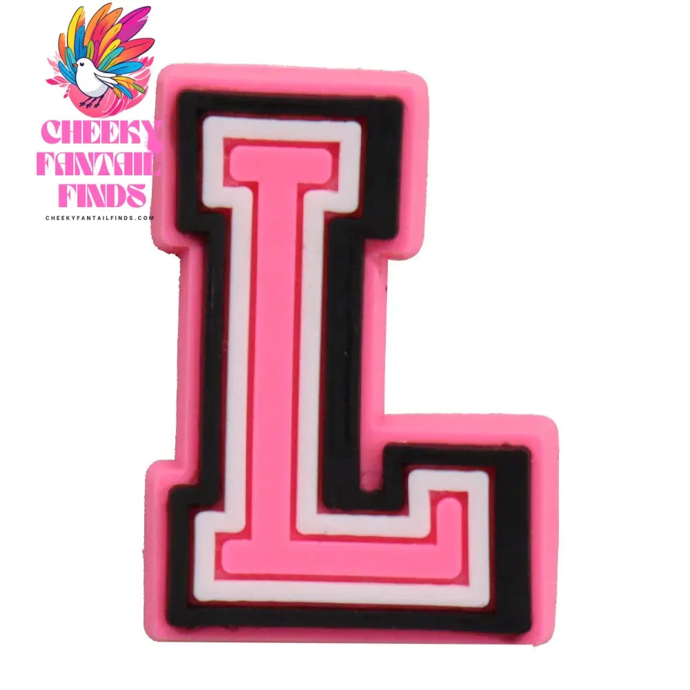 1-26Pcs PVC Pink English Letter Alphabet Sandals Shoe Charms Accessories Kids Designer Decoration DIY Backpack - Cheeky Fantail Finds