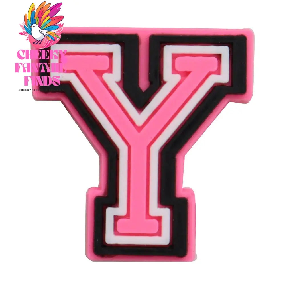 1-26Pcs PVC Pink English Letter Alphabet Sandals Shoe Charms Accessories Kids Designer Decoration DIY Backpack - Cheeky Fantail Finds