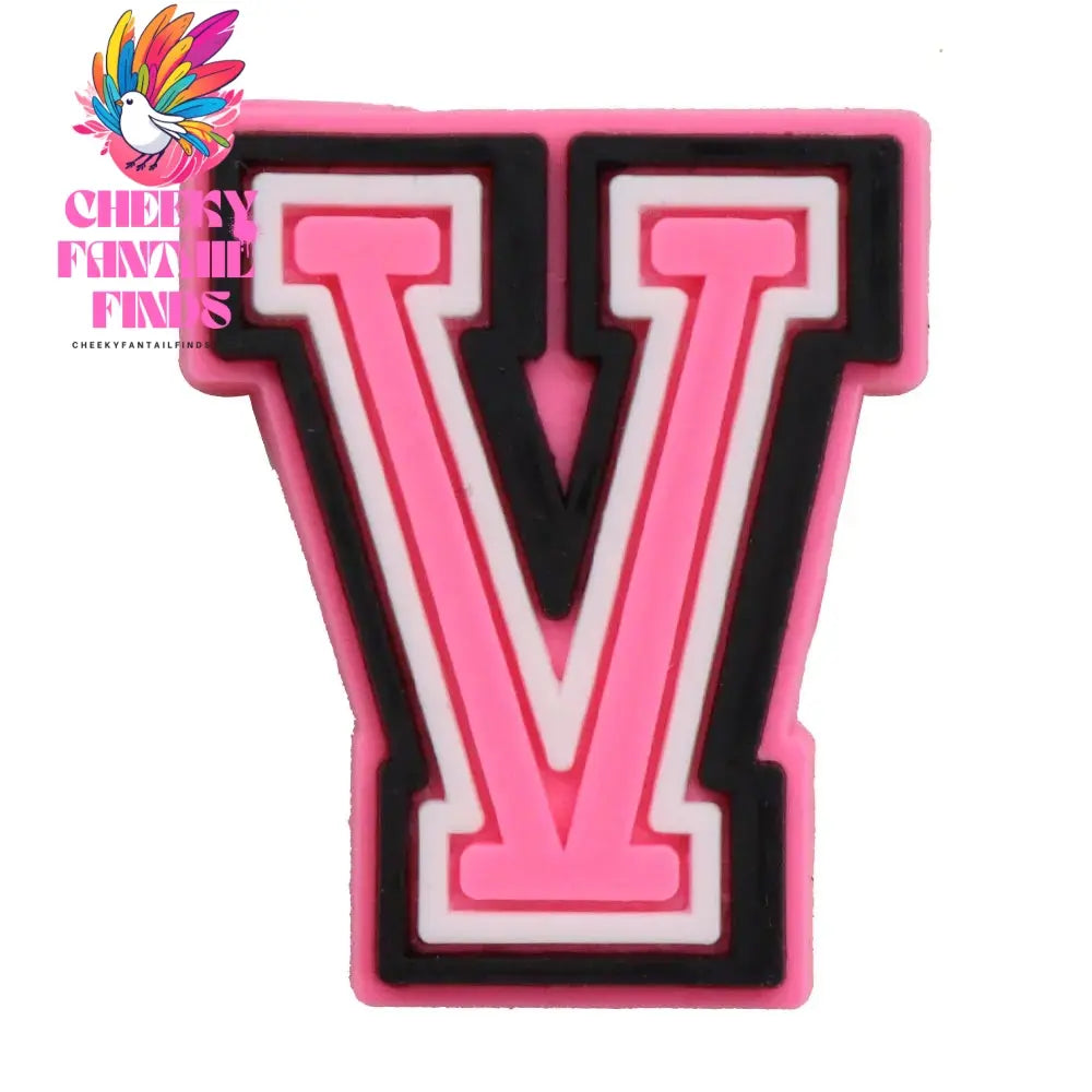 1-26Pcs PVC Pink English Letter Alphabet Sandals Shoe Charms Accessories Kids Designer Decoration DIY Backpack - Cheeky Fantail Finds