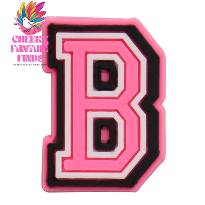 1-26Pcs PVC Pink English Letter Alphabet Sandals Shoe Charms Accessories Kids Designer Decoration DIY Backpack - Cheeky Fantail Finds