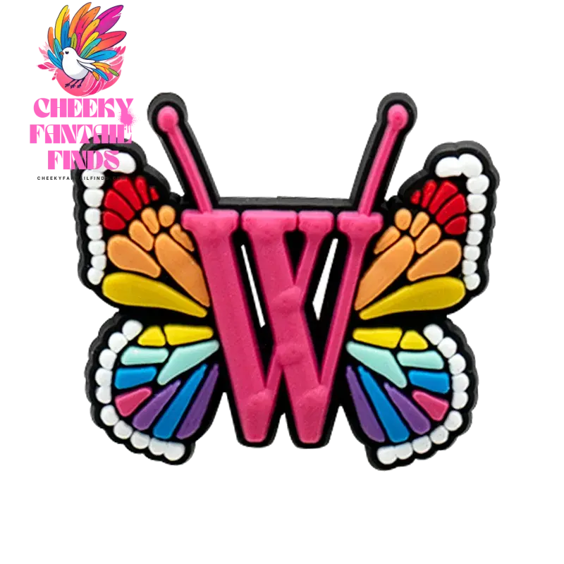 1/26pcs PVC Butterfly Letters Shoe Charms for DIY Sandals Alphabet Shoe Decorations Pins for Women Girl Sandals Accessories Gift - Cheeky Fantail Finds