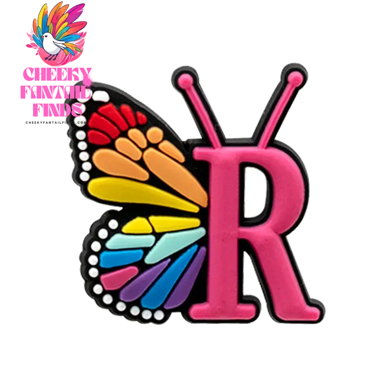 1/26pcs PVC Butterfly Letters Shoe Charms for DIY Sandals Alphabet Shoe Decorations Pins for Women Girl Sandals Accessories Gift - Cheeky Fantail Finds