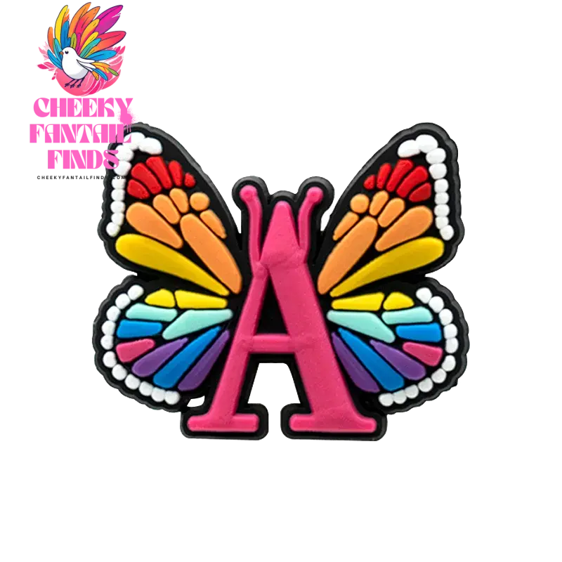 1/26pcs PVC Butterfly Letters Shoe Charms for DIY Sandals Alphabet Shoe Decorations Pins for Women Girl Sandals Accessories Gift - Cheeky Fantail Finds