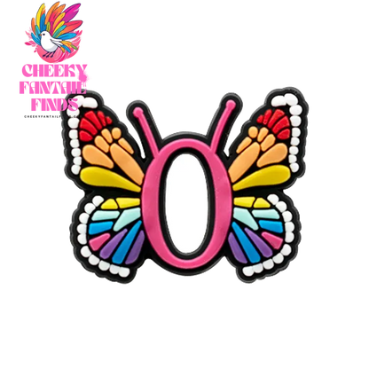 1/26pcs PVC Butterfly Letters Shoe Charms for DIY Sandals Alphabet Shoe Decorations Pins for Women Girl Sandals Accessories Gift - Cheeky Fantail Finds