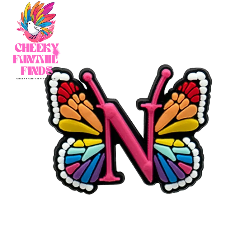 1/26pcs PVC Butterfly Letters Shoe Charms for DIY Sandals Alphabet Shoe Decorations Pins for Women Girl Sandals Accessories Gift - Cheeky Fantail Finds