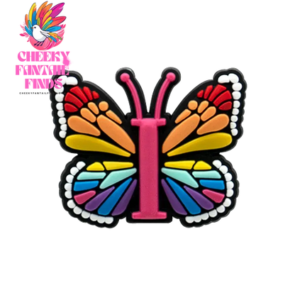 1/26pcs PVC Butterfly Letters Shoe Charms for DIY Sandals Alphabet Shoe Decorations Pins for Women Girl Sandals Accessories Gift - Cheeky Fantail Finds