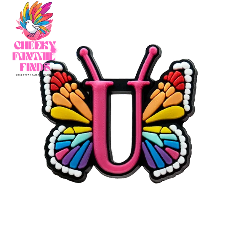 1/26pcs PVC Butterfly Letters Shoe Charms for DIY Sandals Alphabet Shoe Decorations Pins for Women Girl Sandals Accessories Gift - Cheeky Fantail Finds