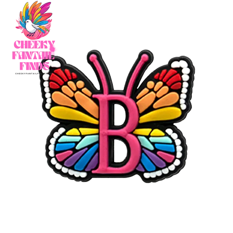 1/26pcs PVC Butterfly Letters Shoe Charms for DIY Sandals Alphabet Shoe Decorations Pins for Women Girl Sandals Accessories Gift - Cheeky Fantail Finds