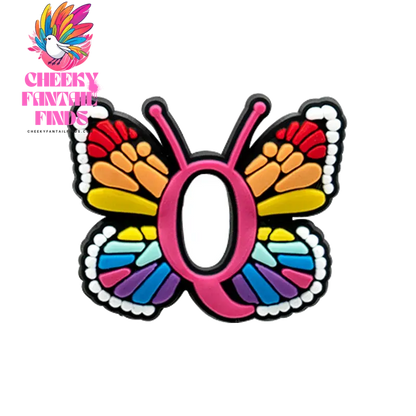 1/26pcs PVC Butterfly Letters Shoe Charms for DIY Sandals Alphabet Shoe Decorations Pins for Women Girl Sandals Accessories Gift - Cheeky Fantail Finds