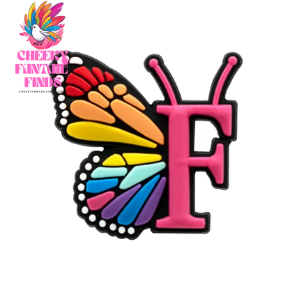 1/26pcs PVC Butterfly Letters Shoe Charms for DIY Sandals Alphabet Shoe Decorations Pins for Women Girl Sandals Accessories Gift - Cheeky Fantail Finds