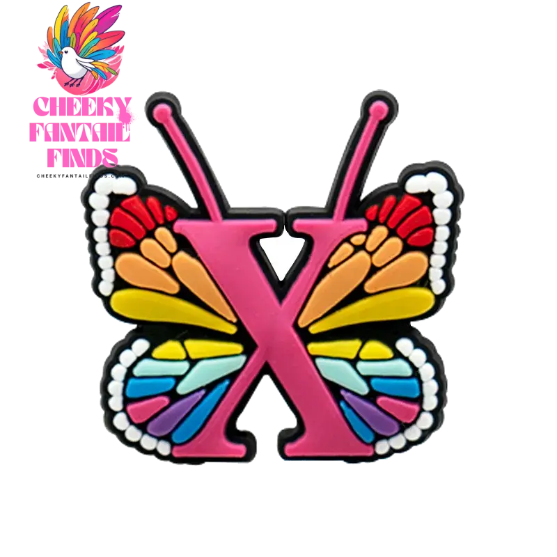 1/26pcs PVC Butterfly Letters Shoe Charms for DIY Sandals Alphabet Shoe Decorations Pins for Women Girl Sandals Accessories Gift - Cheeky Fantail Finds