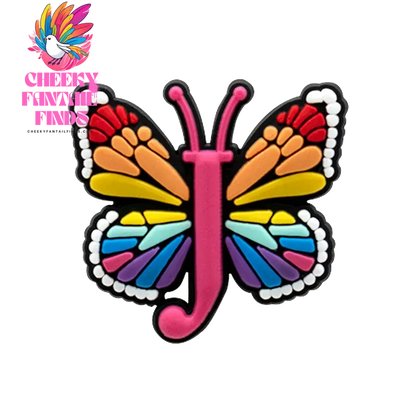 1/26pcs PVC Butterfly Letters Shoe Charms for DIY Sandals Alphabet Shoe Decorations Pins for Women Girl Sandals Accessories Gift - Cheeky Fantail Finds