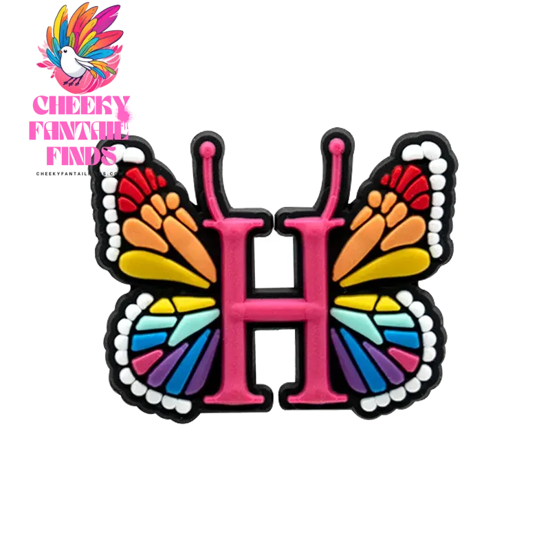 1/26pcs PVC Butterfly Letters Shoe Charms for DIY Sandals Alphabet Shoe Decorations Pins for Women Girl Sandals Accessories Gift - Cheeky Fantail Finds