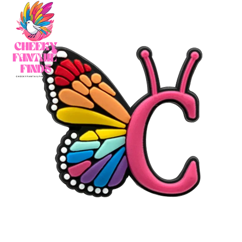 1/26pcs PVC Butterfly Letters Shoe Charms for DIY Sandals Alphabet Shoe Decorations Pins for Women Girl Sandals Accessories Gift - Cheeky Fantail Finds
