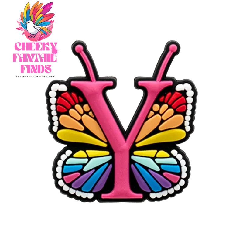 1/26pcs PVC Butterfly Letters Shoe Charms for DIY Sandals Alphabet Shoe Decorations Pins for Women Girl Sandals Accessories Gift - Cheeky Fantail Finds