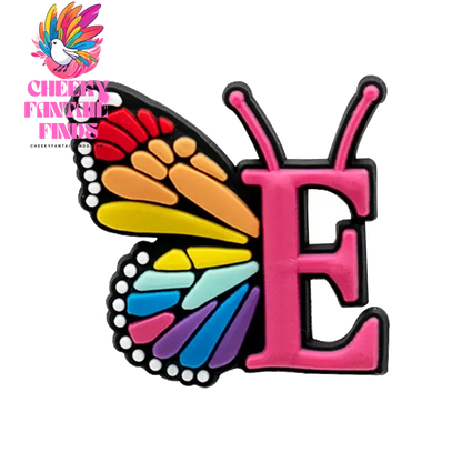 1/26pcs PVC Butterfly Letters Shoe Charms for DIY Sandals Alphabet Shoe Decorations Pins for Women Girl Sandals Accessories Gift - Cheeky Fantail Finds