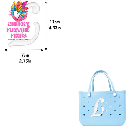 1/26pcs PVC Latin Letter Decorative for Rubber Tote Bag Accessories for Girl Women Beach Hand Bag DIY Charms Decorations Buckles - Cheeky Fantail Finds