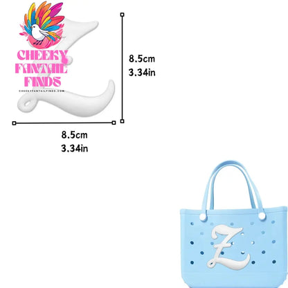 1/26pcs PVC Latin Letter Decorative for Rubber Tote Bag Accessories for Girl Women Beach Hand Bag DIY Charms Decorations Buckles - Cheeky Fantail Finds
