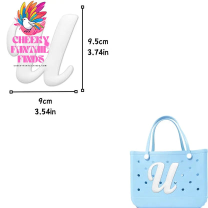 1/26pcs PVC Latin Letter Decorative for Rubber Tote Bag Accessories for Girl Women Beach Hand Bag DIY Charms Decorations Buckles - Cheeky Fantail Finds