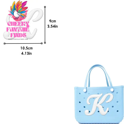 1/26pcs PVC Latin Letter Decorative for Rubber Tote Bag Accessories for Girl Women Beach Hand Bag DIY Charms Decorations Buckles - Cheeky Fantail Finds