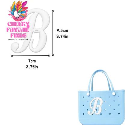 1/26pcs PVC Latin Letter Decorative for Rubber Tote Bag Accessories for Girl Women Beach Hand Bag DIY Charms Decorations Buckles - Cheeky Fantail Finds