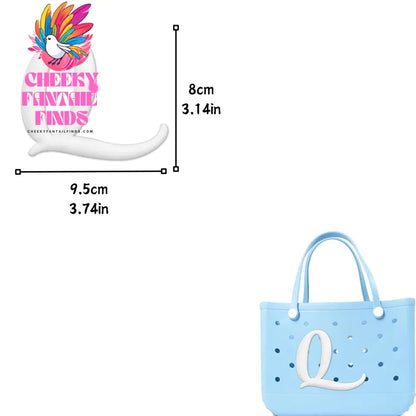 1/26pcs PVC Latin Letter Decorative for Rubber Tote Bag Accessories for Girl Women Beach Hand Bag DIY Charms Decorations Buckles - Cheeky Fantail Finds