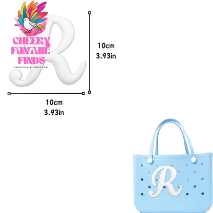 1/26pcs PVC Latin Letter Decorative for Rubber Tote Bag Accessories for Girl Women Beach Hand Bag DIY Charms Decorations Buckles - Cheeky Fantail Finds