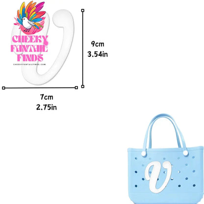 1/26pcs PVC Latin Letter Decorative for Rubber Tote Bag Accessories for Girl Women Beach Hand Bag DIY Charms Decorations Buckles - Cheeky Fantail Finds