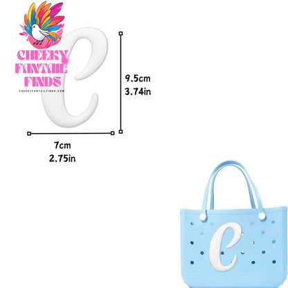 1/26pcs PVC Latin Letter Decorative for Rubber Tote Bag Accessories for Girl Women Beach Hand Bag DIY Charms Decorations Buckles - Cheeky Fantail Finds