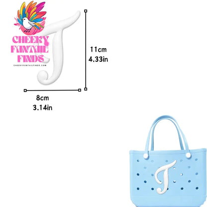 1/26pcs PVC Latin Letter Decorative for Rubber Tote Bag Accessories for Girl Women Beach Hand Bag DIY Charms Decorations Buckles - Cheeky Fantail Finds