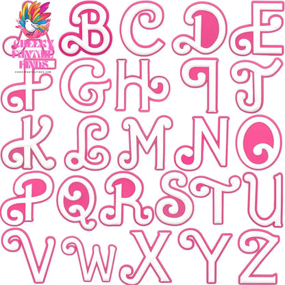 1/26pcs PVC Pink Letter Bag Charms Decorative for DIY Bag Accessories Decorations Buckles for Girl Women Beach Hand Bag Charms - Cheeky Fantail Finds