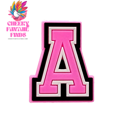 1/26pcs PVC Pink Letters Shoe Charms Alphabet for DIY Shoe Decorations Pins for Women Girl Sandal Accessories Ornaments Buckles - Cheeky Fantail Finds