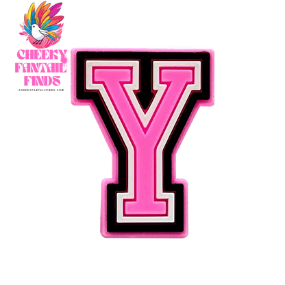 1/26pcs PVC Pink Letters Shoe Charms Alphabet for DIY Shoe Decorations Pins for Women Girl Sandal Accessories Ornaments Buckles - Cheeky Fantail Finds