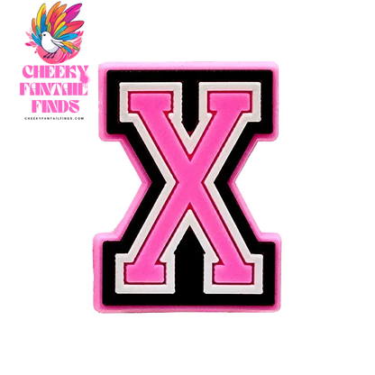 1/26pcs PVC Pink Letters Shoe Charms Alphabet for DIY Shoe Decorations Pins for Women Girl Sandal Accessories Ornaments Buckles - Cheeky Fantail Finds