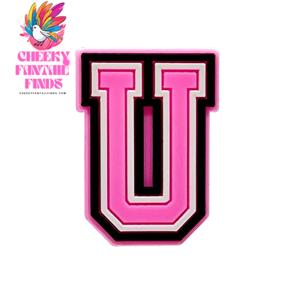 1/26pcs PVC Pink Letters Shoe Charms Alphabet for DIY Shoe Decorations Pins for Women Girl Sandal Accessories Ornaments Buckles - Cheeky Fantail Finds
