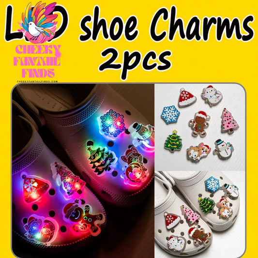 1/2PCS LED Christmas Gifts Shoes Charms Santa Claus Snowman Luminous Shoe Accessories Gingerbread Man Dog Cat Clog Deccoration - Cheeky Fantail Finds