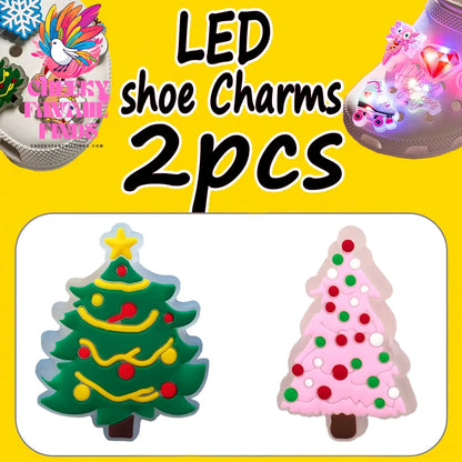 1/2PCS LED Christmas Gifts Shoes Charms Santa Claus Snowman Luminous Shoe Accessories Gingerbread Man Dog Cat Clog Deccoration - Cheeky Fantail Finds