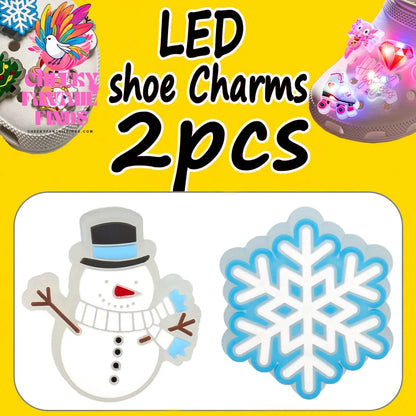 1/2PCS LED Christmas Gifts Shoes Charms Santa Claus Snowman Luminous Shoe Accessories Gingerbread Man Dog Cat Clog Deccoration - Cheeky Fantail Finds